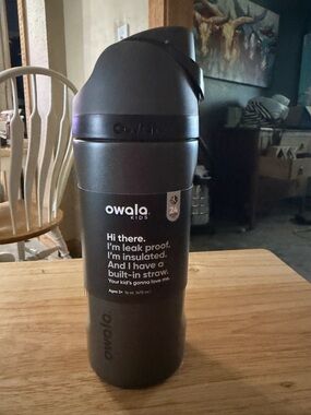 Owala 16oz  Kids Insulated Straw Water Bottle - Matte Black